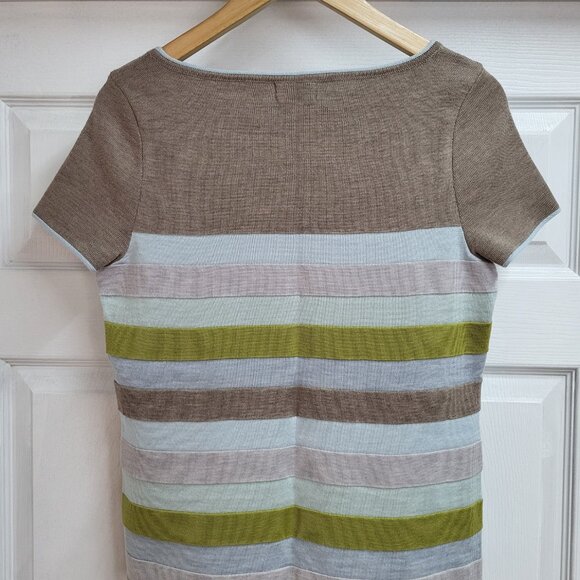 Oleana Stripe Short Sleeve Sweater Top - Picture 2 of 2